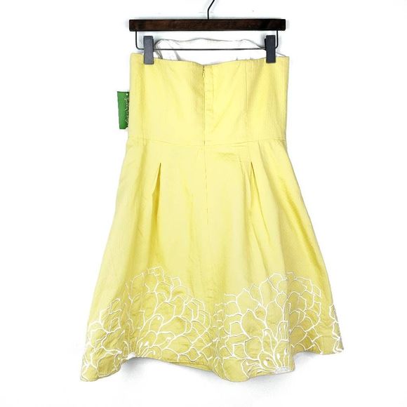 LILLY PULITZER Golden Yellow Dahling Blooms Blossom Embroidered Dress Size: 10 - Picture 10 of 11